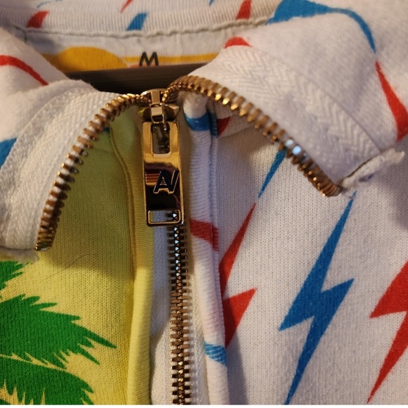 Aviator Nation Palm Tree Tropical Bolt Quarter Zip Sweatshirt NWT RARE - Picture 9 of 9